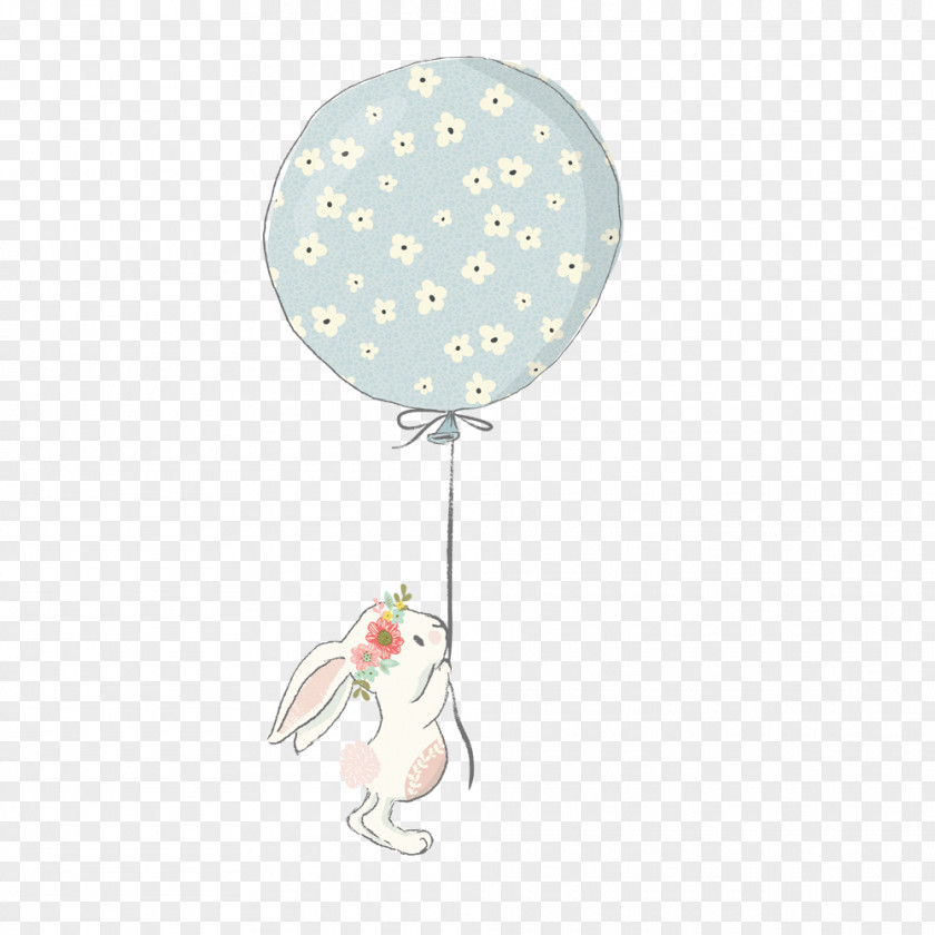 A Rabbit With Balloon On Hand PNG rabbit with a balloon on hand clipart PNG