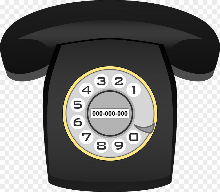 Black Phone Telephone Rotary Dial Mobile Clip Art PNG