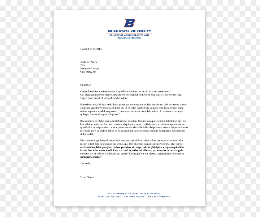 Letterhead Company Business Letter Paper Boise State University PNG