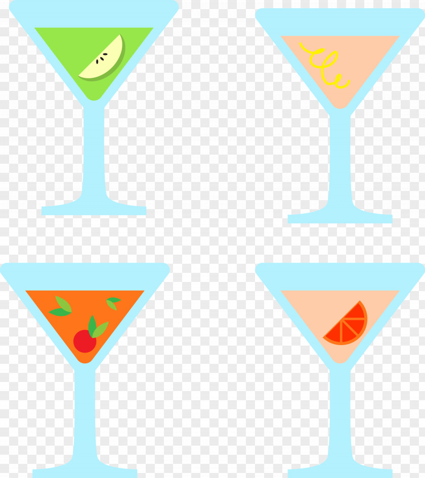 Simple Fruit Cocktail Vector Wine Glass PNG
