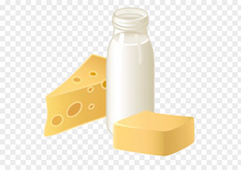Cartoon Bread Milk Dairy Product Bottle PNG
