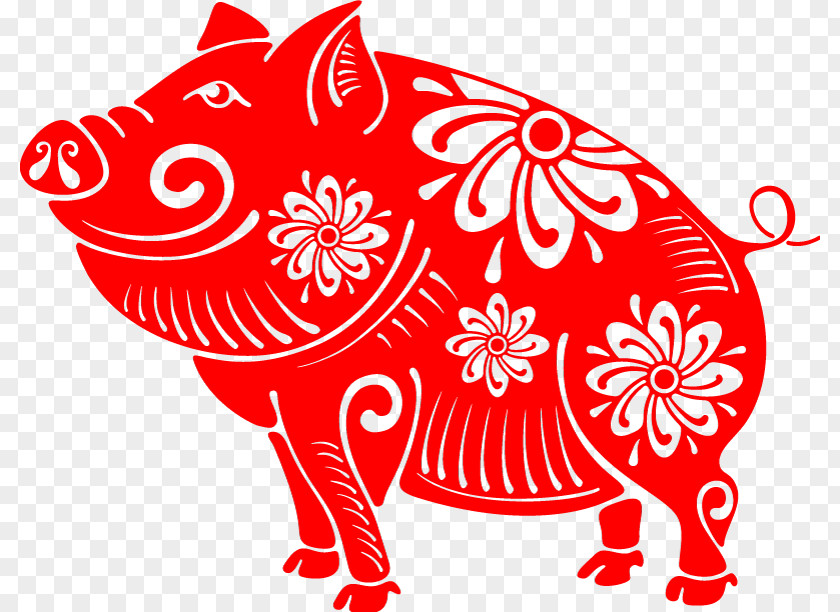Pig Papercutting Chinese New Year Paper Cutting PNG