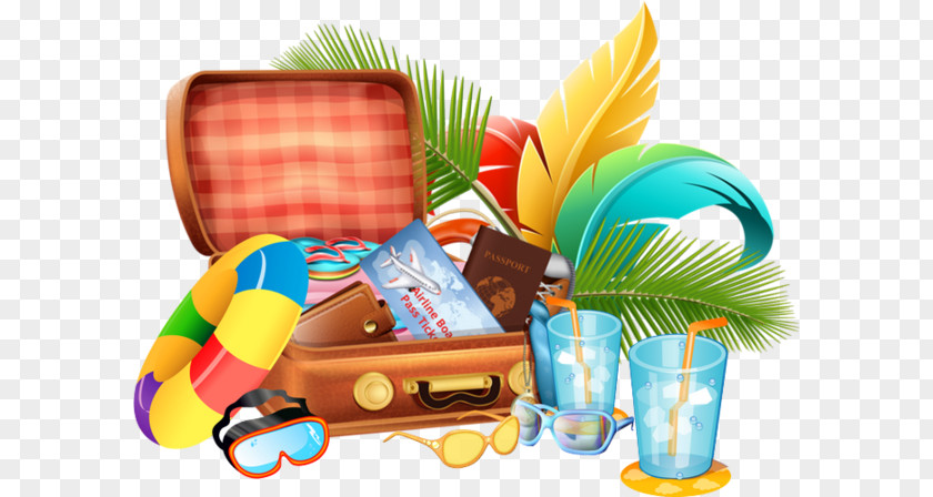 Beach Vacation Suitcase Travel Baggage Clip Art PNG