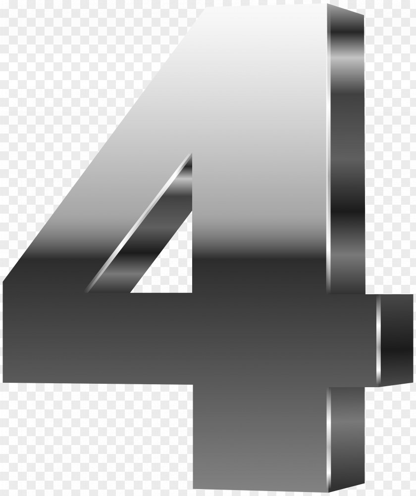 Number Four 3D Silver Clip Art Image John Smith Computer Graphics PNG