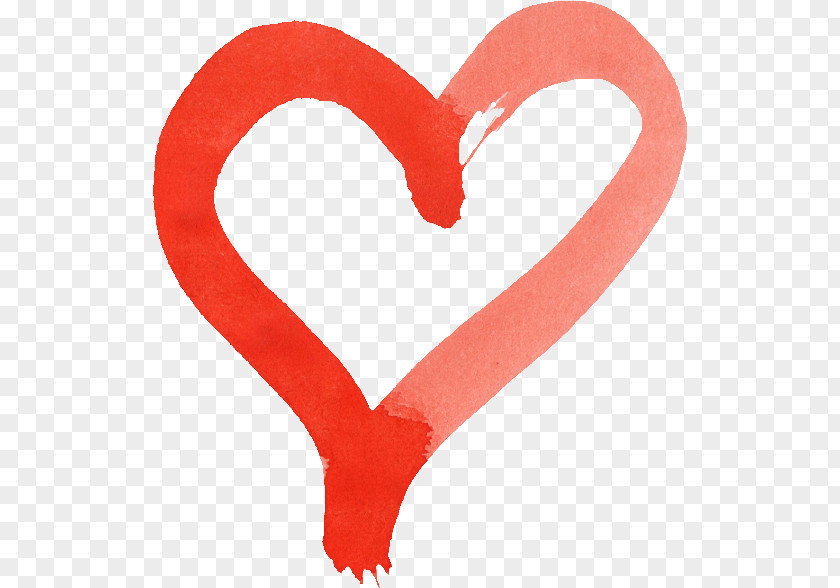 Watercolor Heart Transparent Painting Red PNG