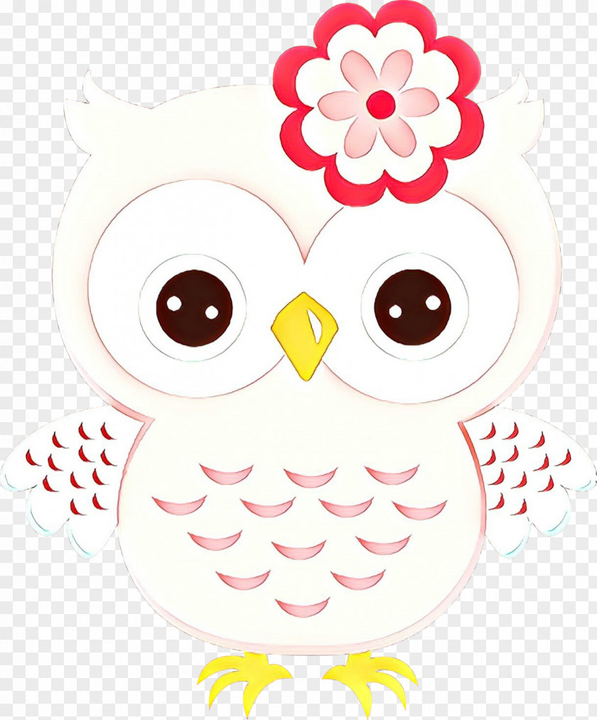 Smile Bird Of Prey White Owl Pink PNG