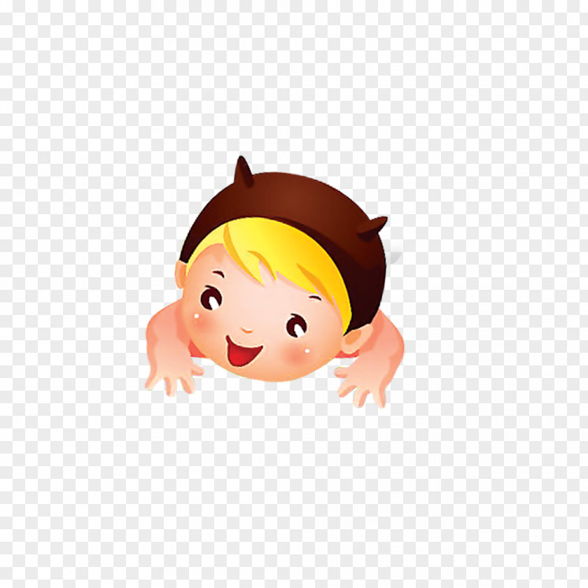 Cartoon Crawling Child Poster PNG