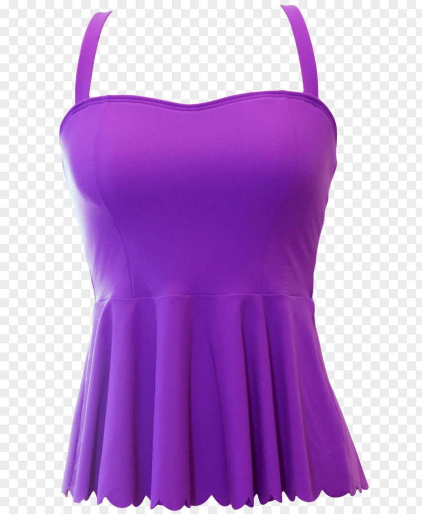 Purple Fashion Tankini Shoulder Dress PNG