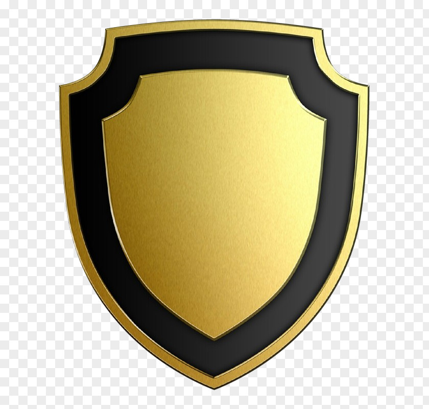 Brass Metal Shield Yellow Emblem Clip Art Logo PNG