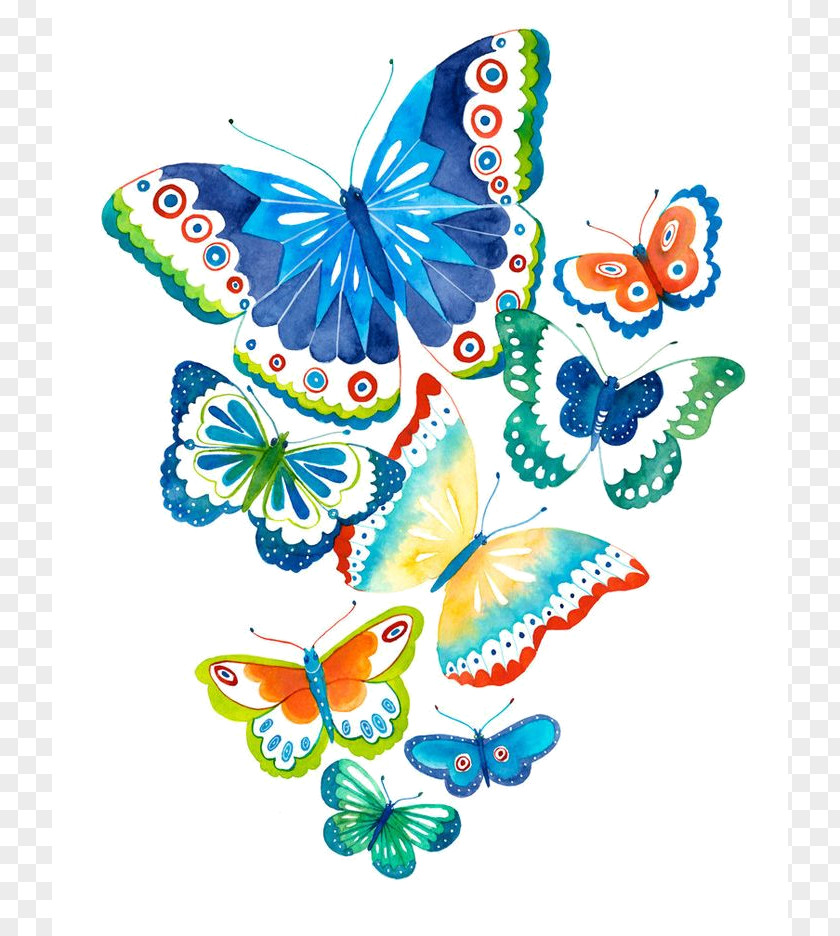 Butterfly Watercolor Papillon Dog Painting Clip Art PNG