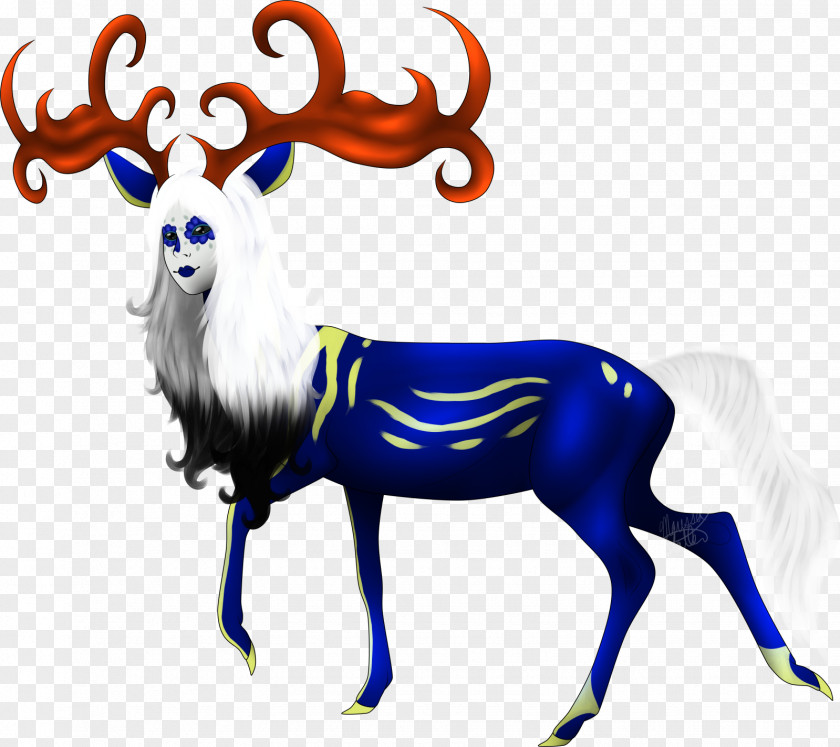 Reindeer Antler Cobalt Blue Clip Art PNG