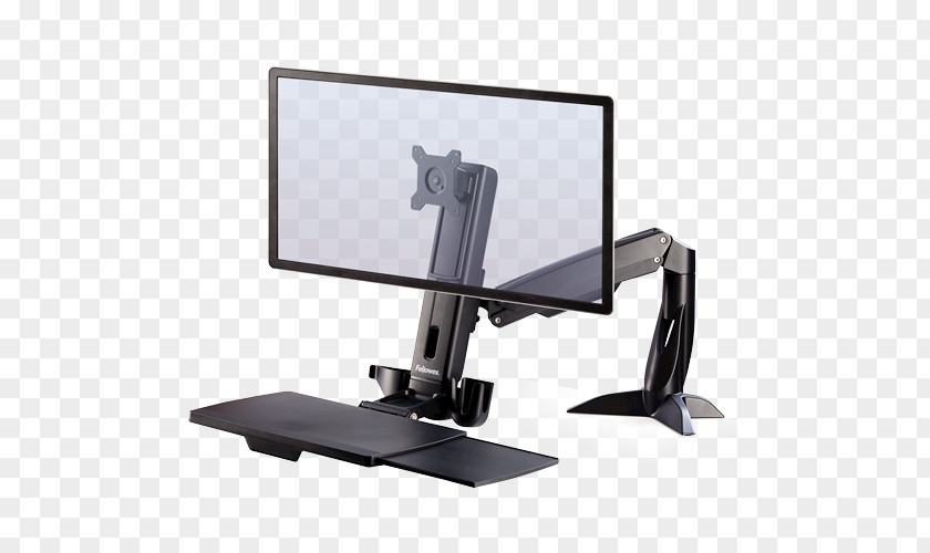 Roll With The Punches Fellowes Lotus Sit Stand Workstation Standing Desk Brands DX PNG