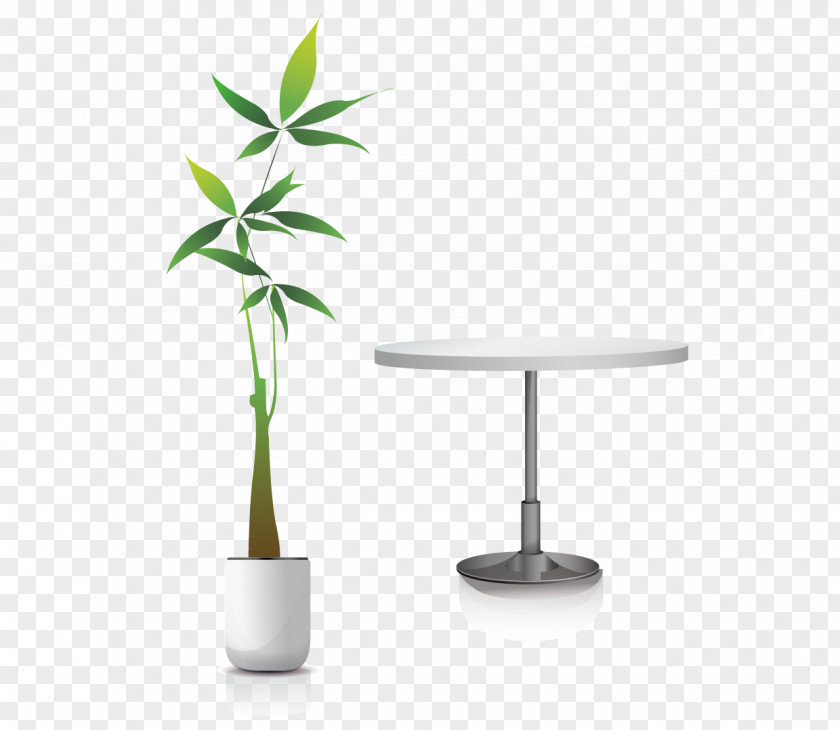 Vector Tables And Potted Bamboo Coffee Interior Design Services Wallpaper PNG