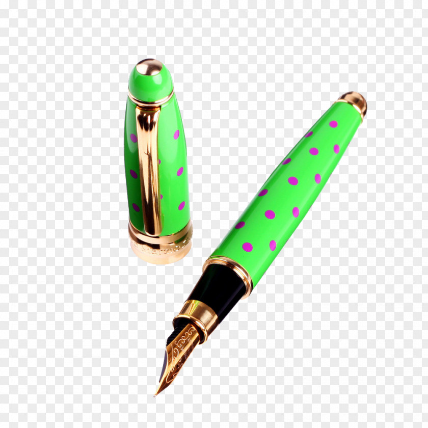 Green Pen Fountain Clip Art PNG