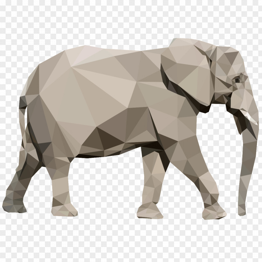 Origami African Elephant Desktop Wallpaper Clip Art PNG