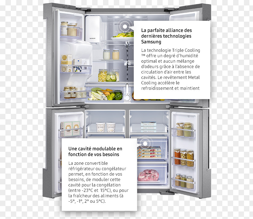 Full Family Samsung Hub RF56M9540 Internet Refrigerator Auto-defrost PNG