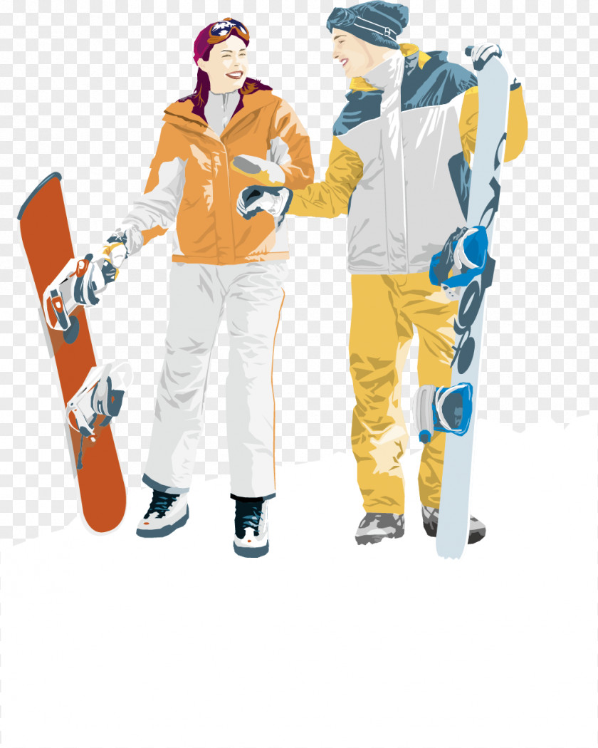 Skating Winter Tourism Vector Material Download Graphic Design Illustration PNG