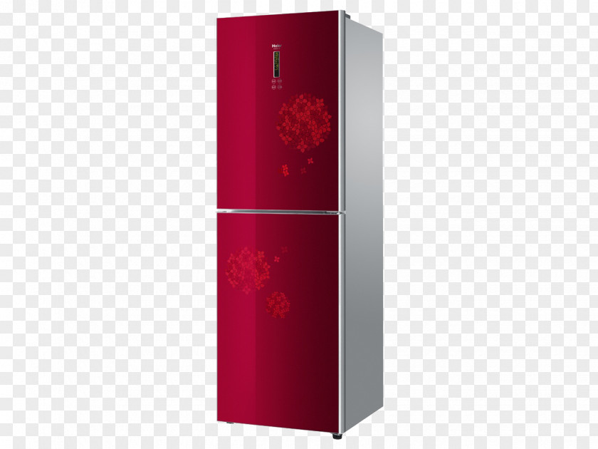 Wine Red Two-door Refrigerator Printing Auto-defrost PNG