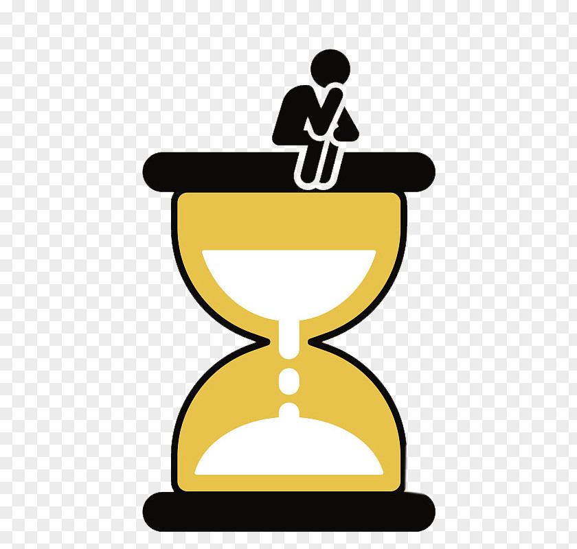 Someone Sitting On An Hourglass Waiting To Think Thought PNG