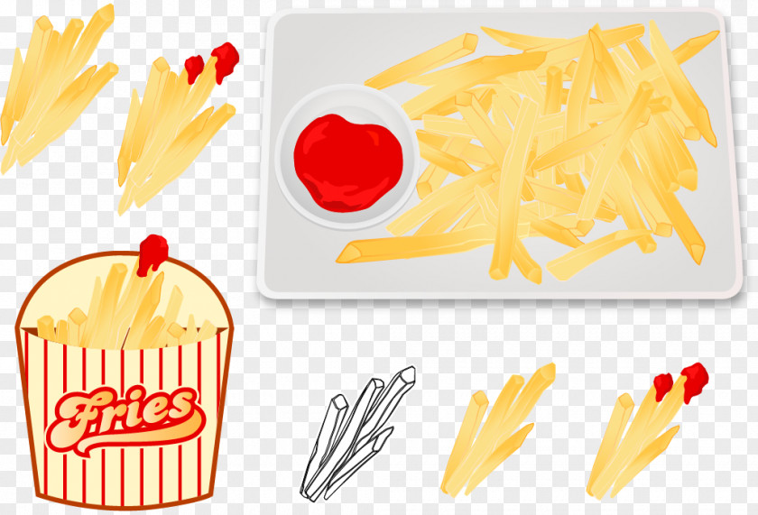 Vector Fries French Fast Food Sauce PNG
