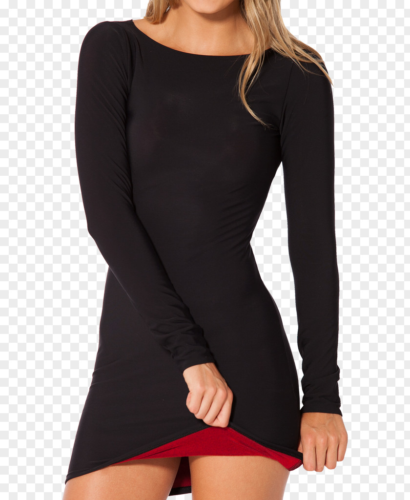 Warm Oneself Long-sleeved T-shirt Little Black Dress Clothing PNG