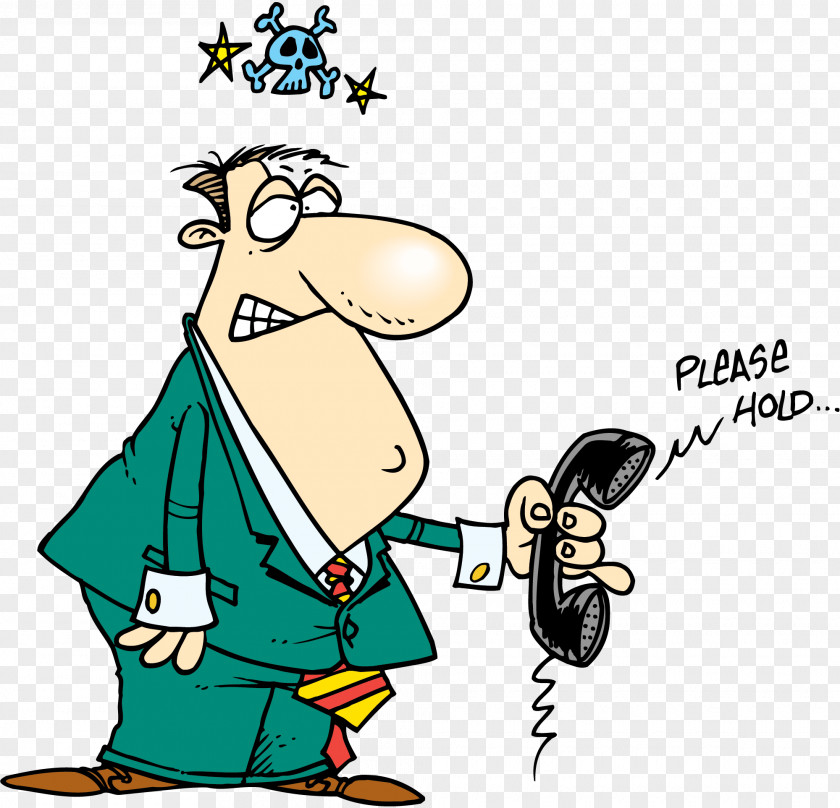 Irritated Hold Telephone Clip Art PNG