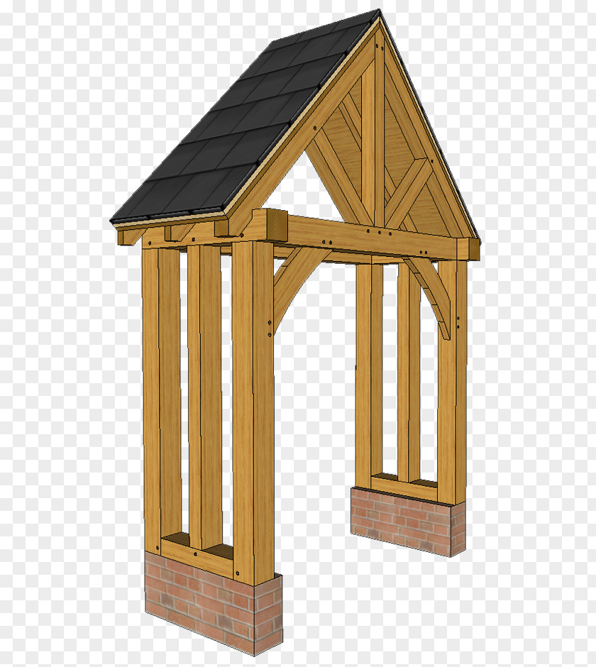 Wooden Truss Framing Porch Roof Post Oak Shed PNG