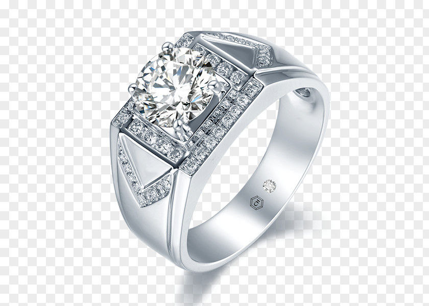 Huge Diamond Rings Round Shaped Wedding Ring Clarity Solitaire PNG