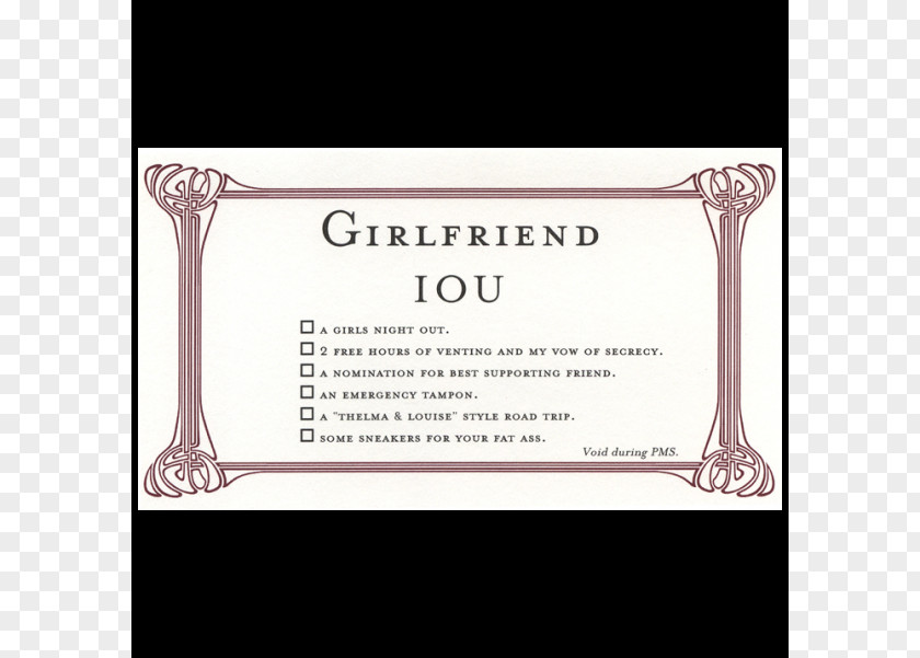 Invitation Voucher Greeting & Note Cards Line Girlfriend Font PNG