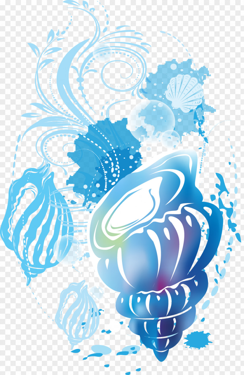 Conch Decorative Pattern Poster CorelDRAW Illustrator Cdr PNG
