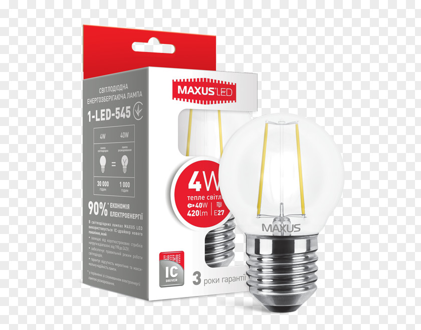 Light LED Lamp Edison Screw Light-emitting Diode Solid-state Lighting Filament PNG