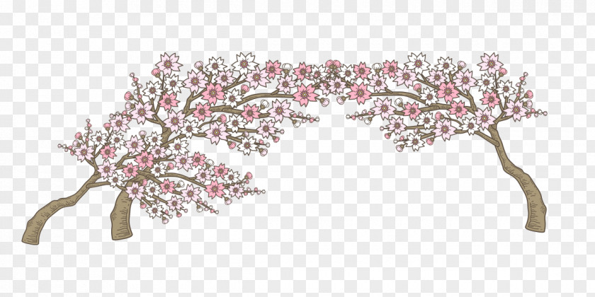 Hand-painted Peach Tree Cherry Blossom Icon PNG