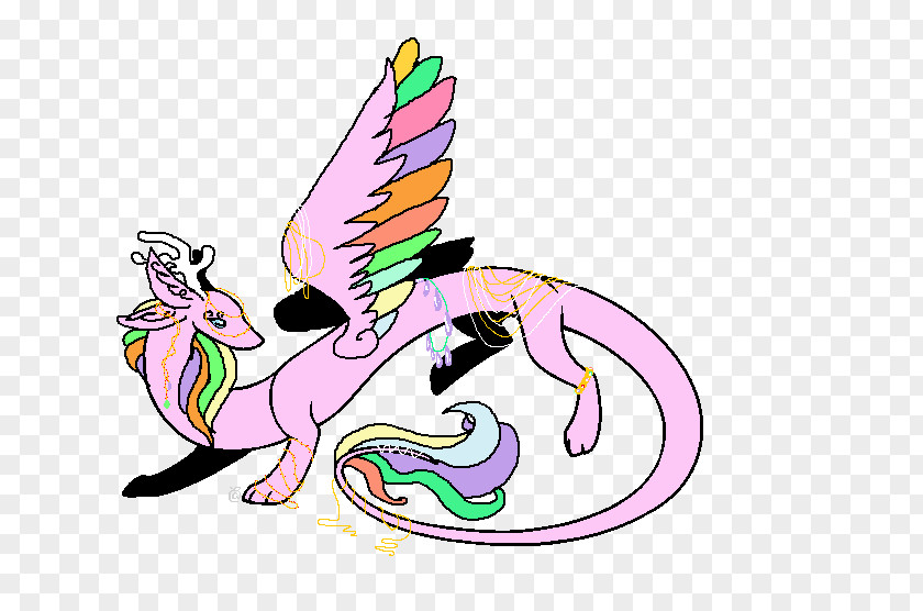 How Do You Get A Double Rainbow Dragon Clip Art Illustration Line Pink M Legendary Creature PNG
