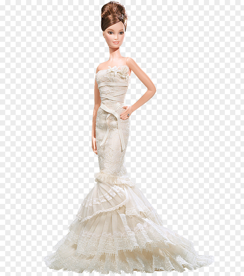 水果party Vera Wang Bride: The Romanticist Barbie Doll #L9664 #L9652 Wedding Dress 2008 PNG