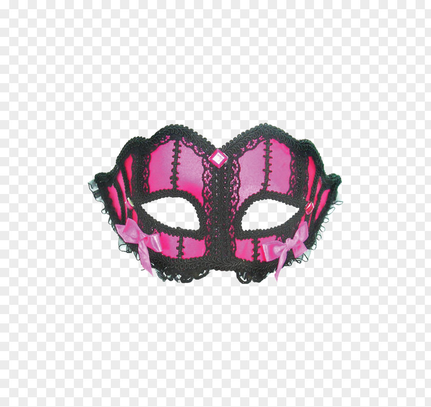 Pink Bow Headband Maskerade Masquerade Ball Blindfold Costume PNG