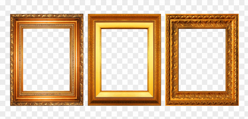 Gold Frame Collection Picture Decorative Arts PNG