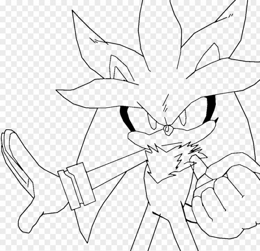Hedgehog Silver The Line Art Sonic Drawing PNG