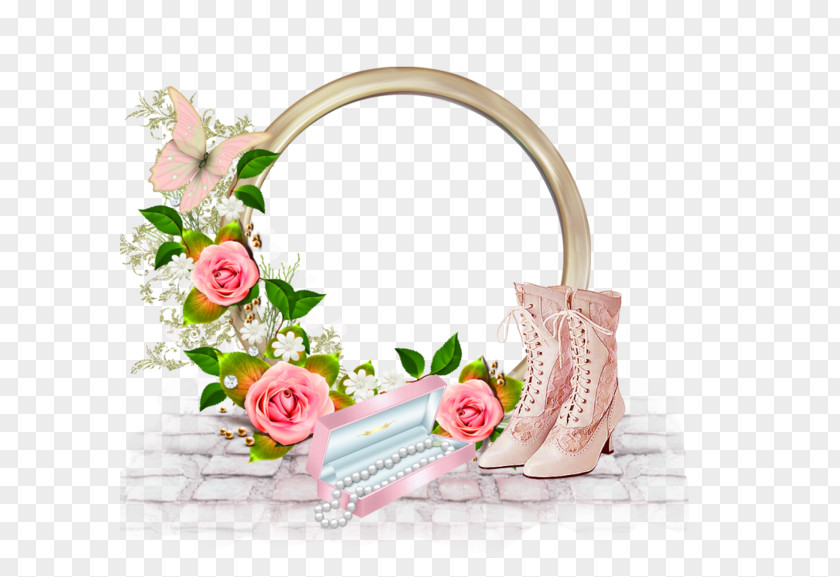 Heels Pearl Pink Flower Photo Frame Birthday Cake Happy To You PNG