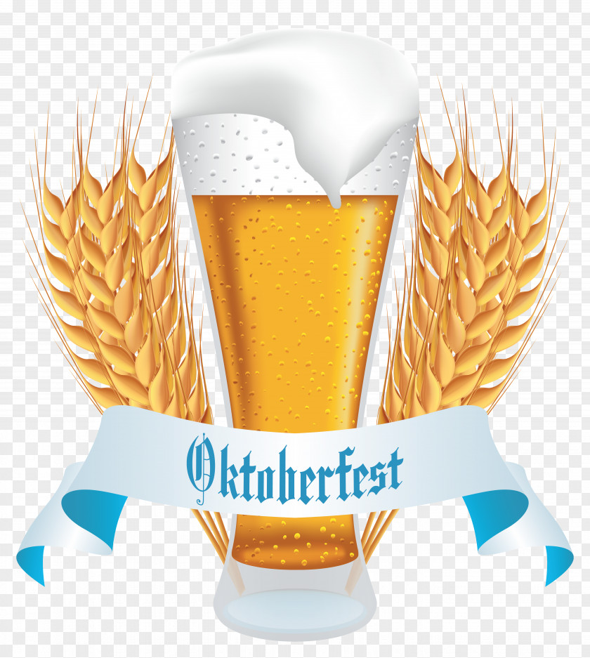 Oktoberfest Beer With Wheat Banner Clipart Image Glassware Clip Art PNG
