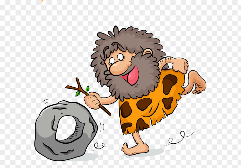 Playing In The Primitive Man Prehistory Stone Age Caveman Drawing Photography PNG