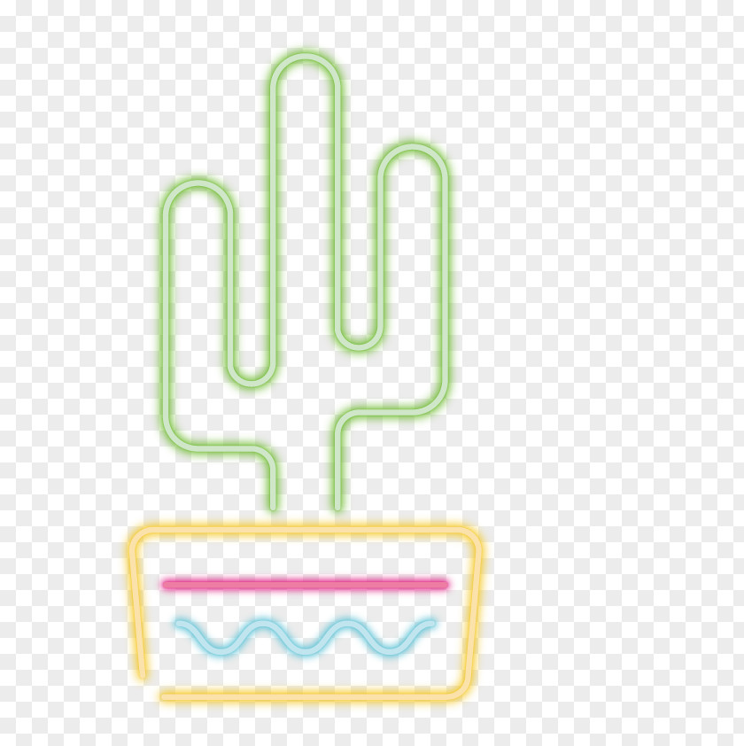 Vector Neon Cactus Download PNG