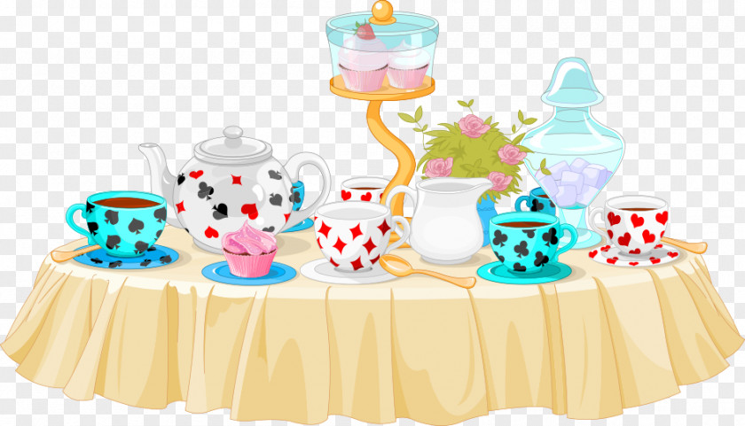 Vector Table Material Tea Party Cupcake Clip Art PNG