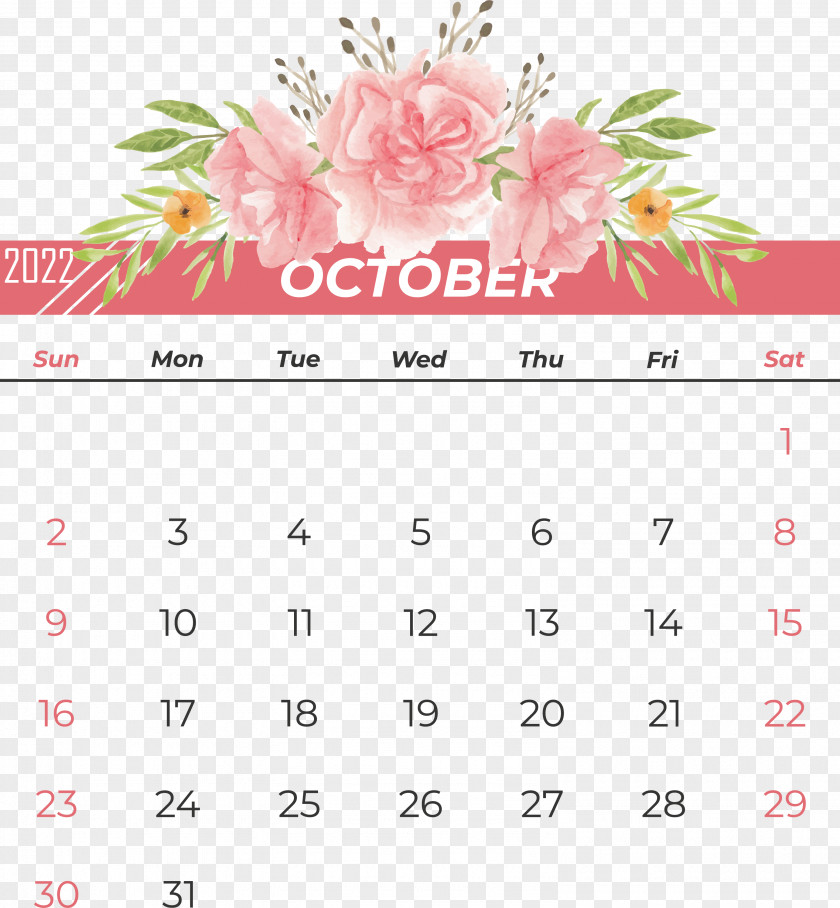 Flower Line Calendar Font Petal PNG