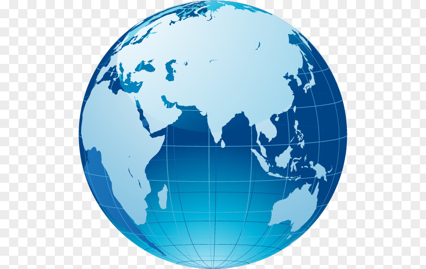 Globe World Map South-up Orientation PNG