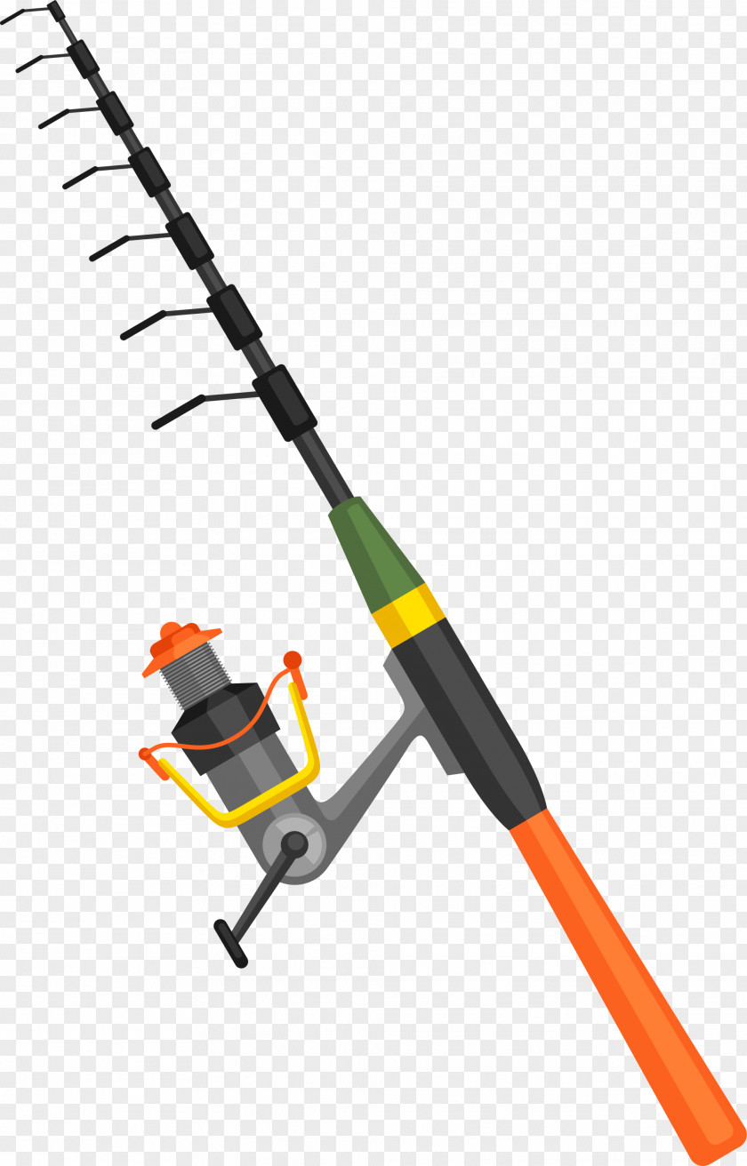 Black Fishing Pole Angling Bait PNG