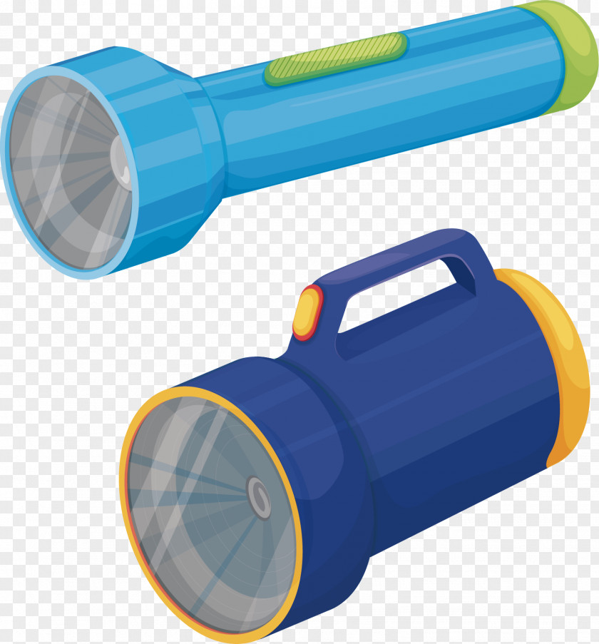 Blue Flashlight Camping Euclidean Vector Illustration PNG