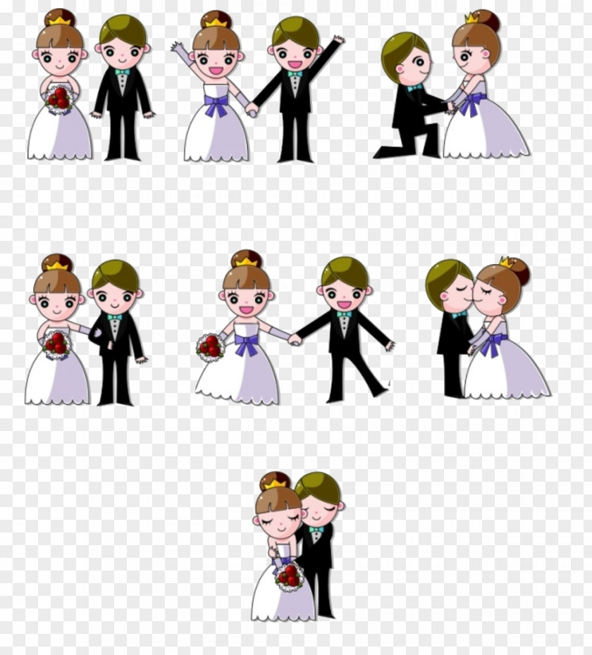 Cartoon Couple Wedding Invitation Photography PNG