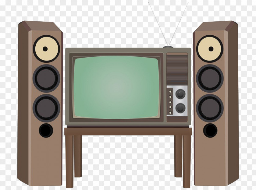 Hand-painted Retro TV Theater Television Royalty-free Illustration PNG