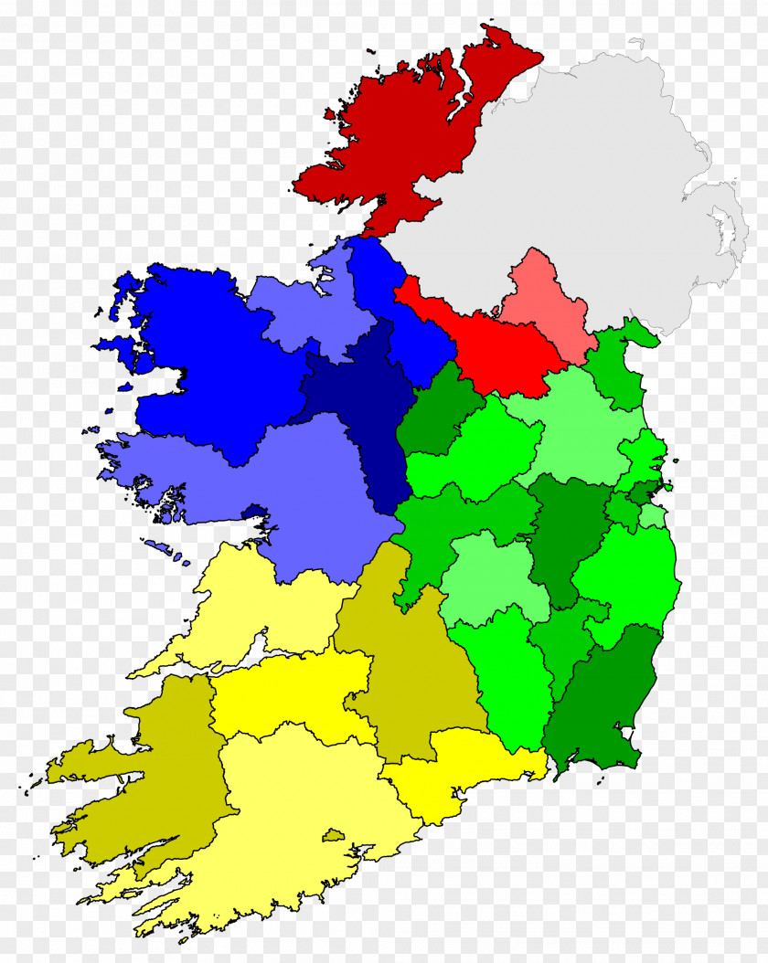 Ireland Republic Of Counties Map Irish County PNG