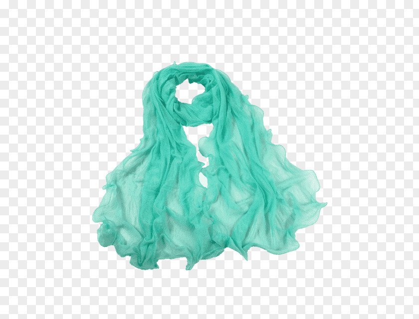 Blue Scarf Menta Green Winter Color PNG